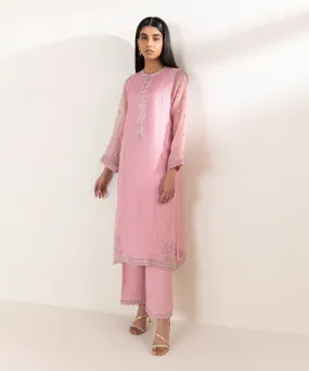 2 Piece - Embroidered Organza Suit