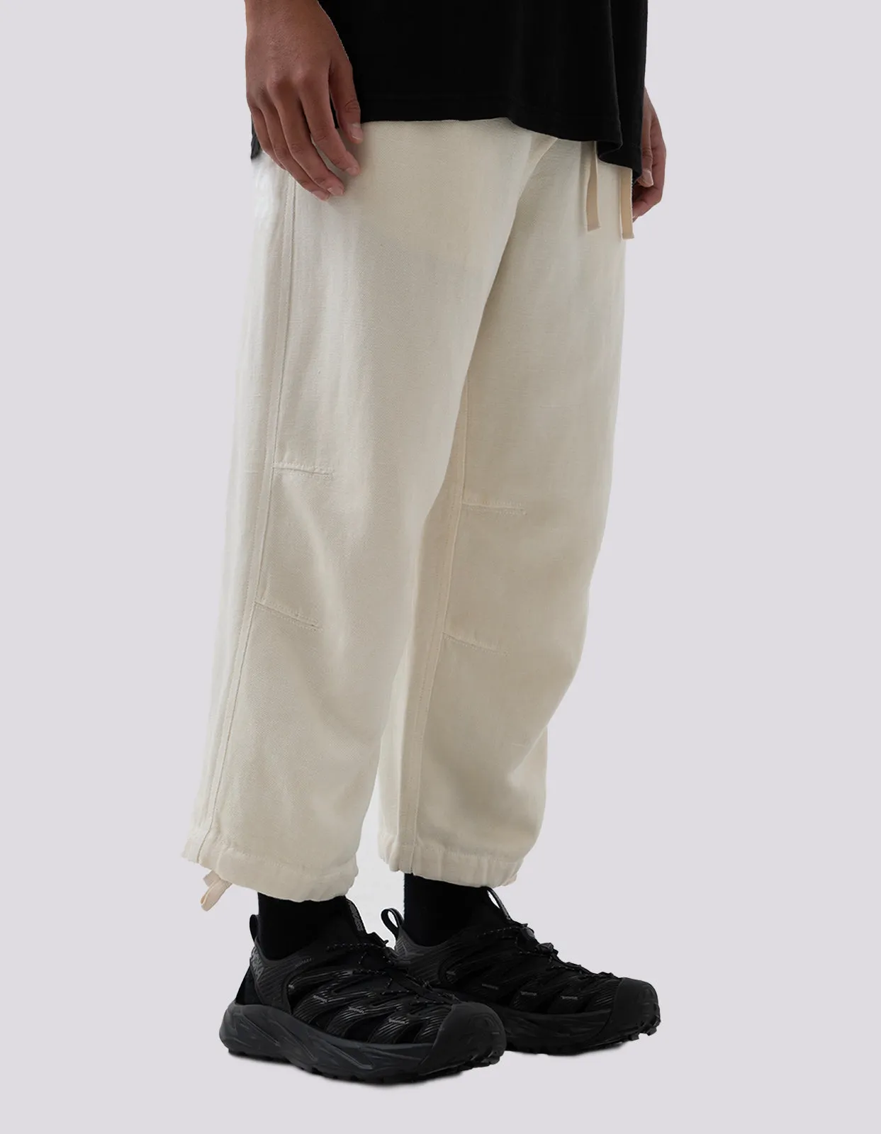 5008 Hemp Asym Cropped Track Pants Ecru