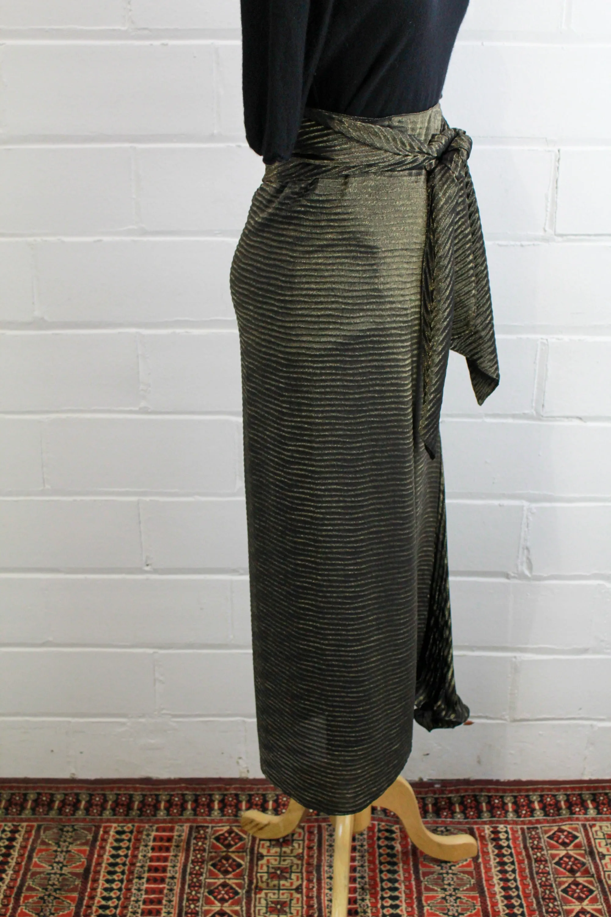 80s/90s Harriet Selling Metallic Wrap Skirt, Large