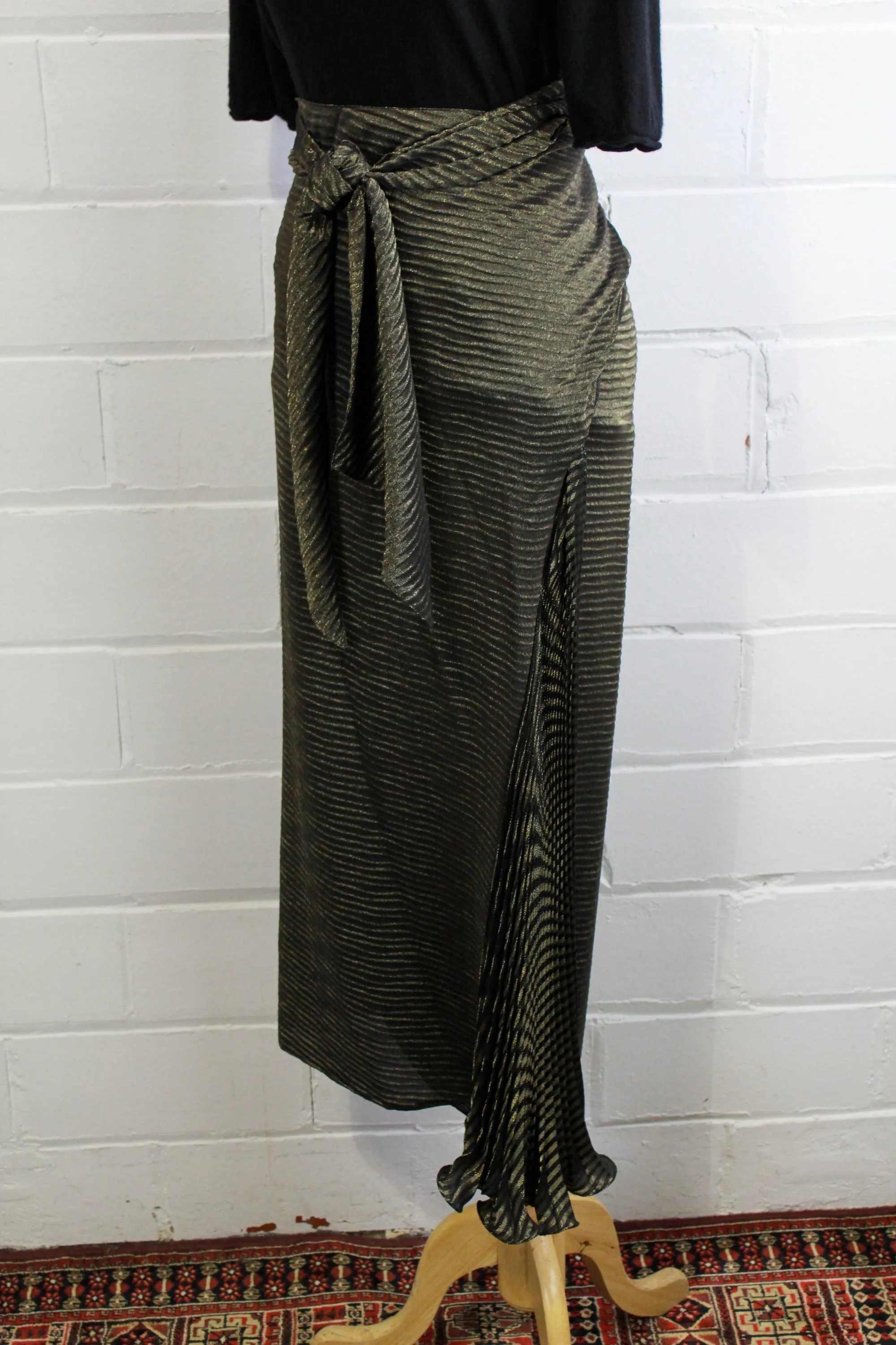 80s/90s Harriet Selling Metallic Wrap Skirt, Large