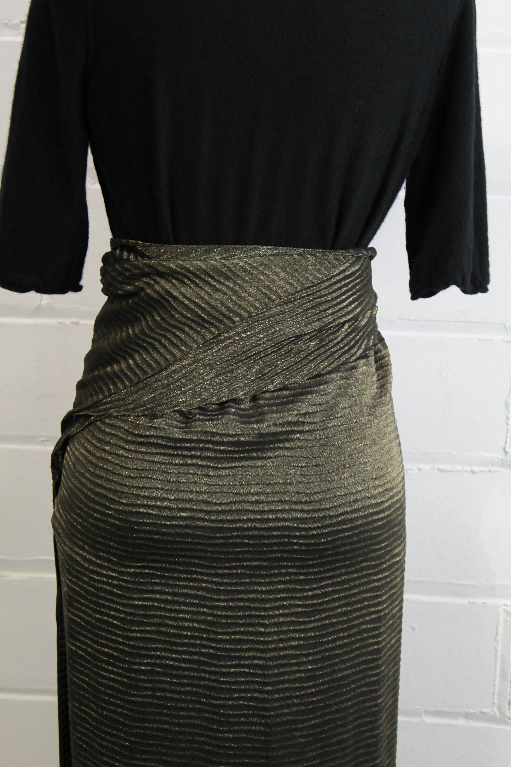 80s/90s Harriet Selling Metallic Wrap Skirt, Large