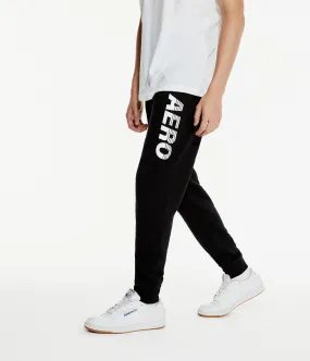 Aeropostale Mens' Vertical Logo Jogger Sweatpants -  - Size XS - Cotton - Teen Fashion & Clothing Black