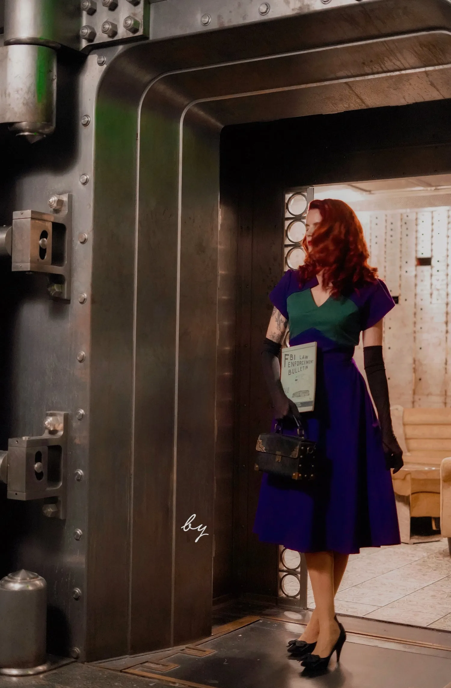 Agent carter - cosplay green purple 50s dress