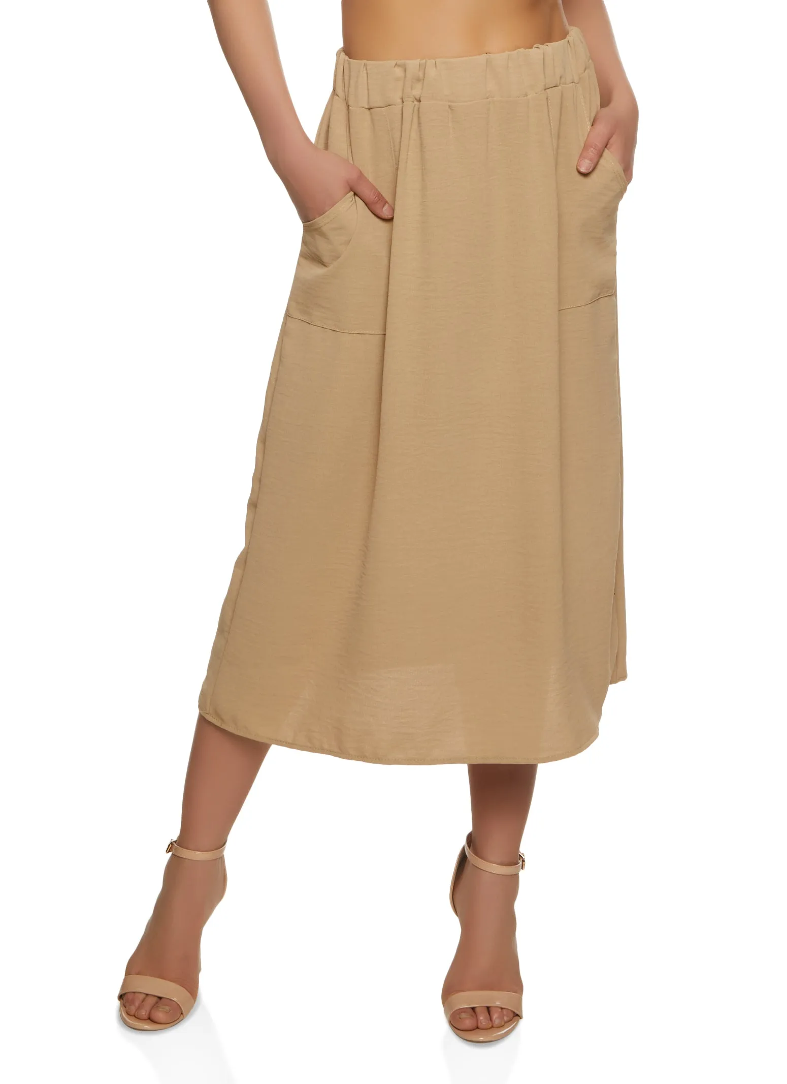 Airy Pocket Midi Skirt