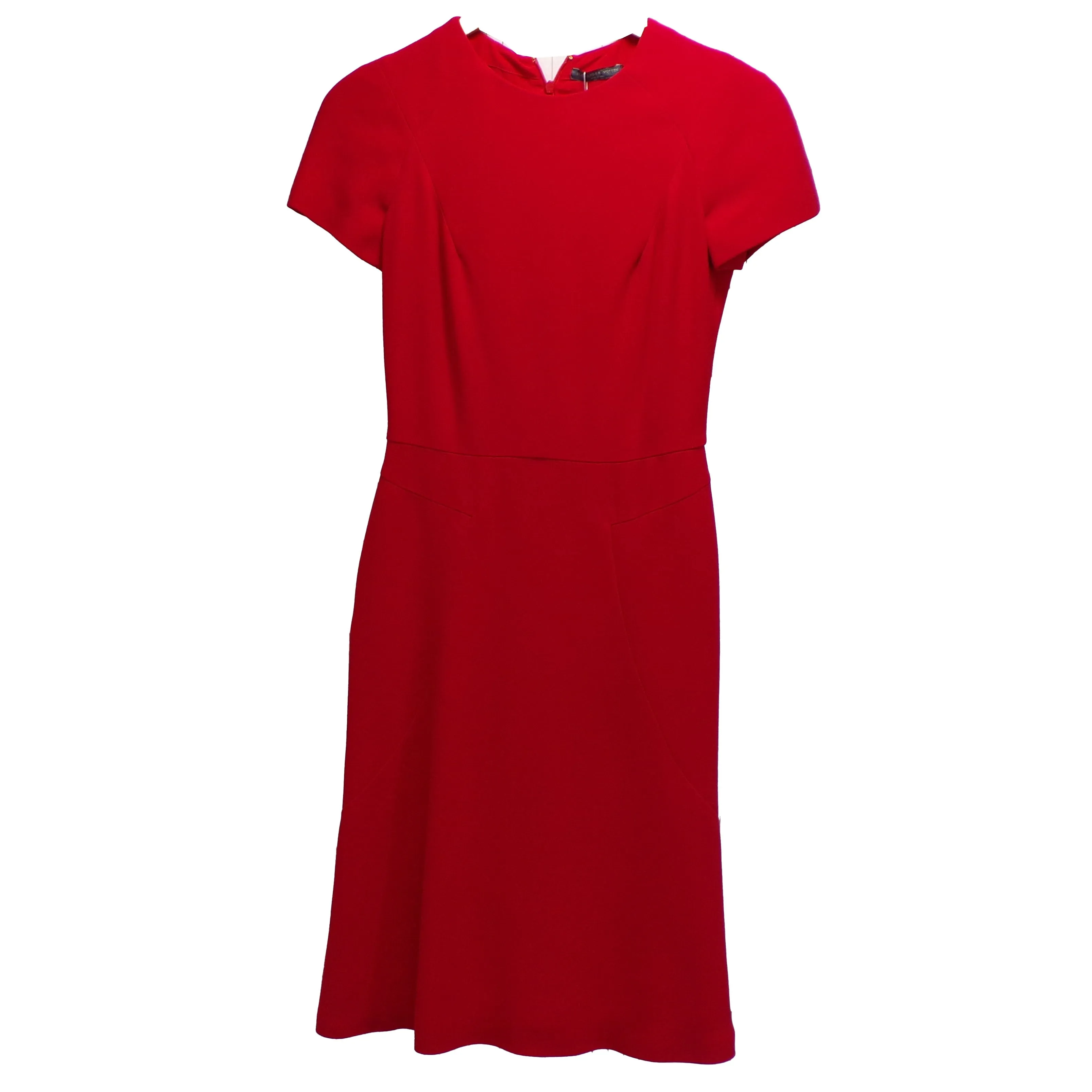 Alexander McQueen 940 Scarlet Crepe Fluted Midi Dress XXS