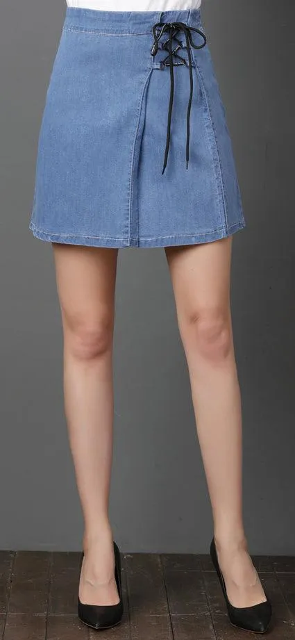 ALL TIED UP DENIM MINI