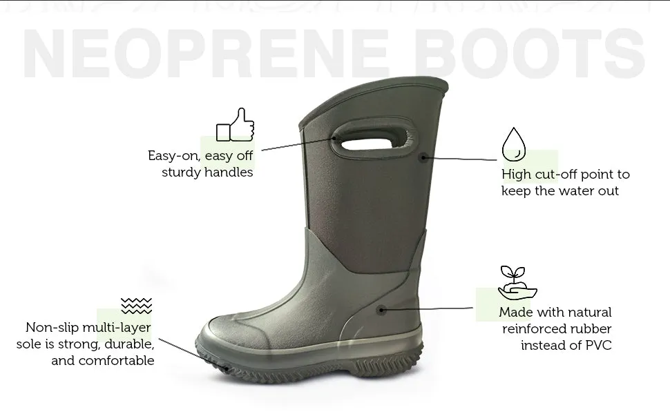 Black Neoprene Rain/Snow Boots