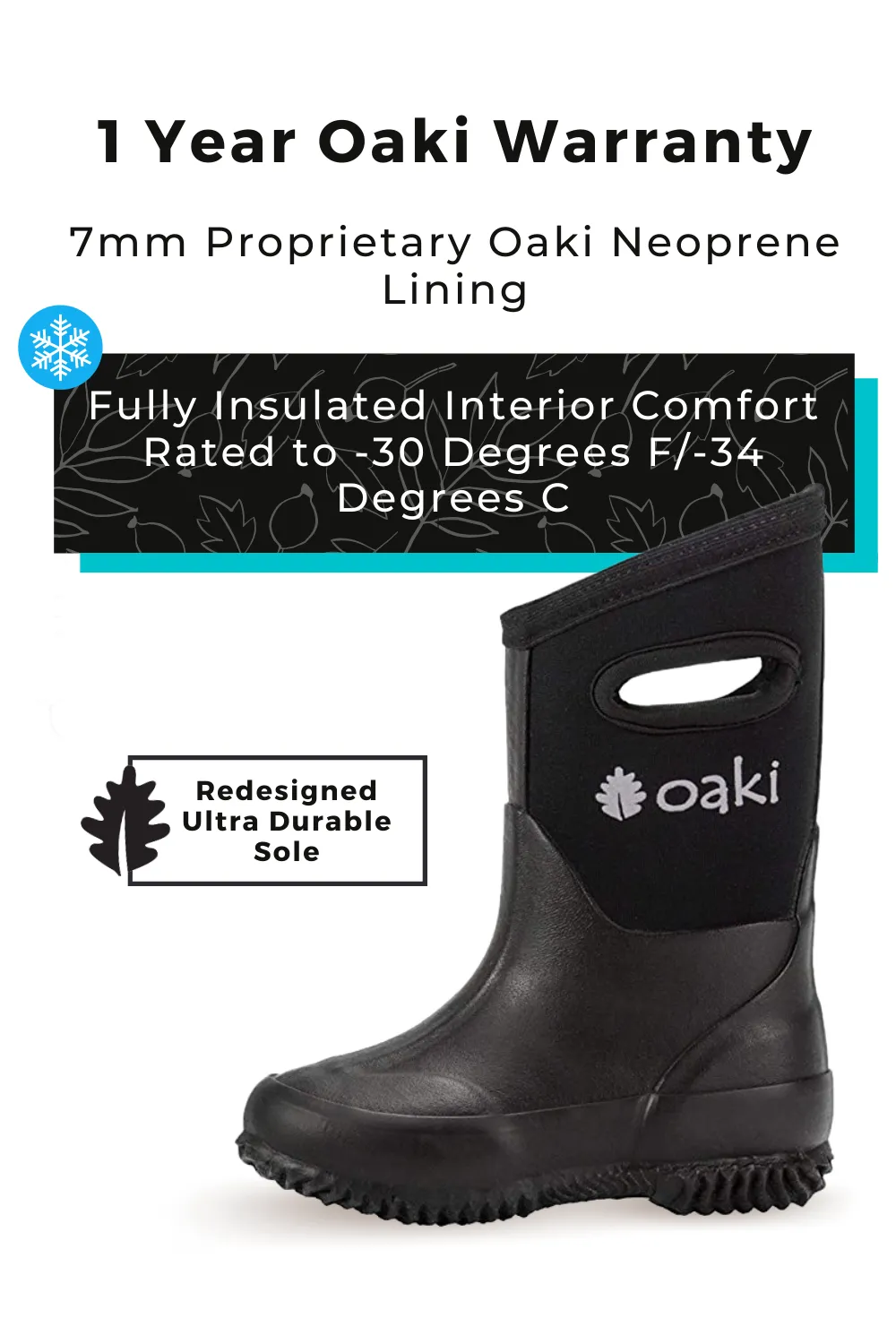 Black Neoprene Rain/Snow Boots