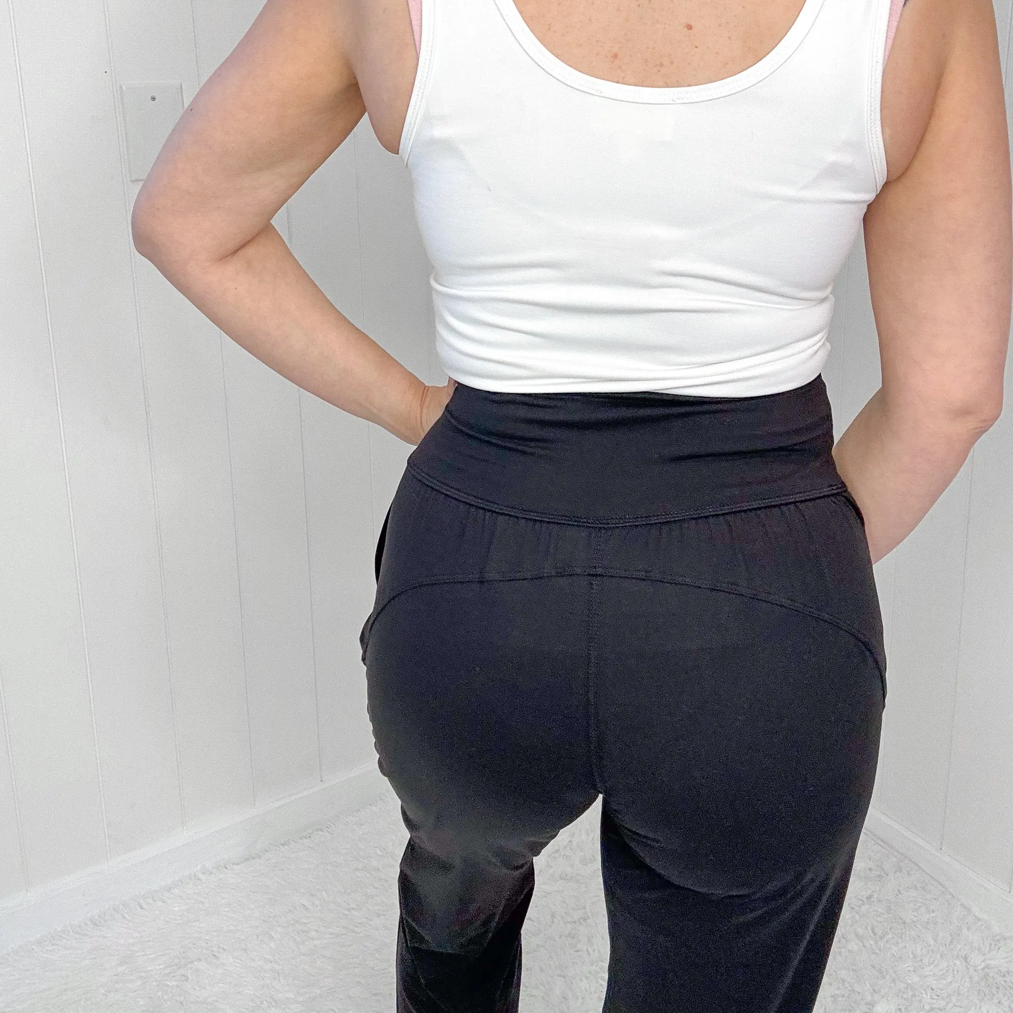 Black Soft Jogger Yoga Pants with Pockets