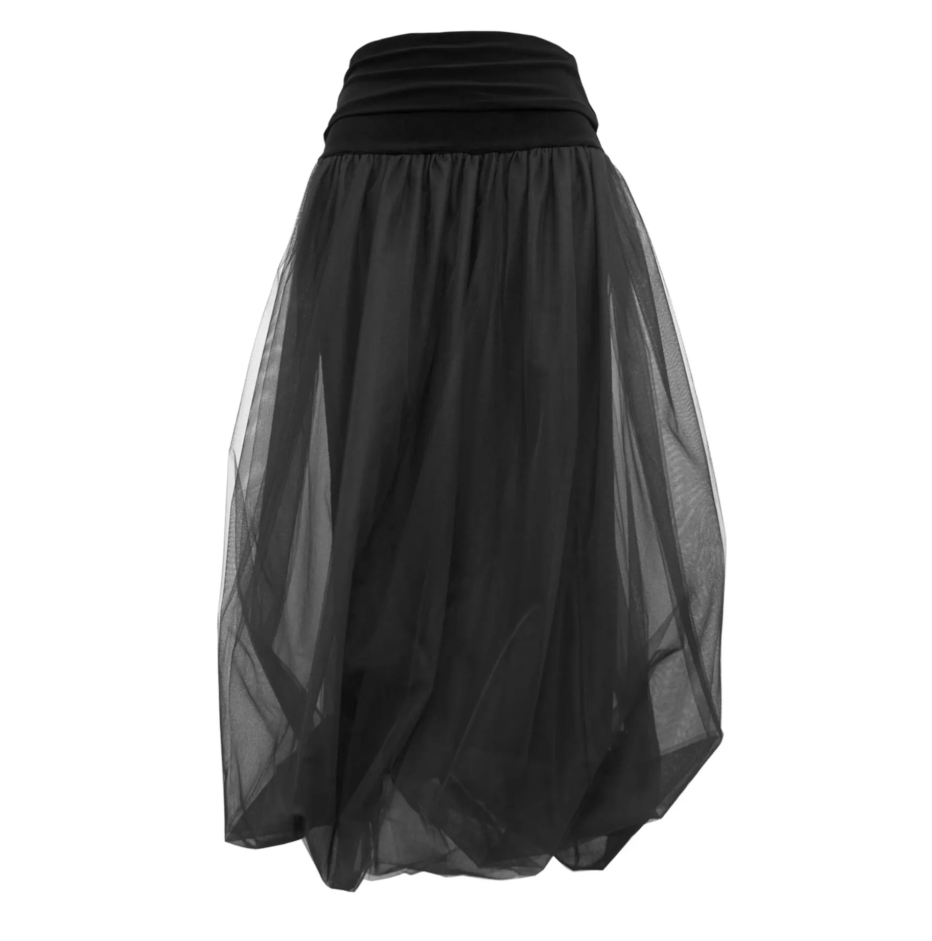 Black Tulle Twist Bubble Skirt