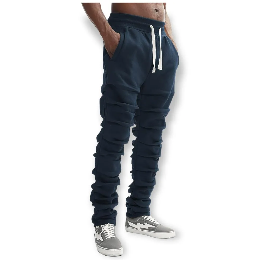 Bleecker and Mercer Men Stacked Sweatpants (Navy)