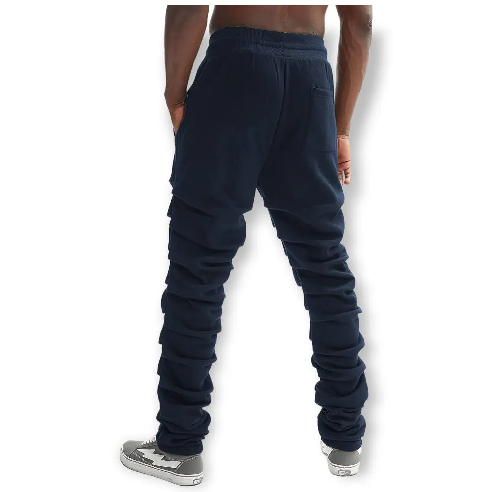 Bleecker and Mercer Men Stacked Sweatpants (Navy)