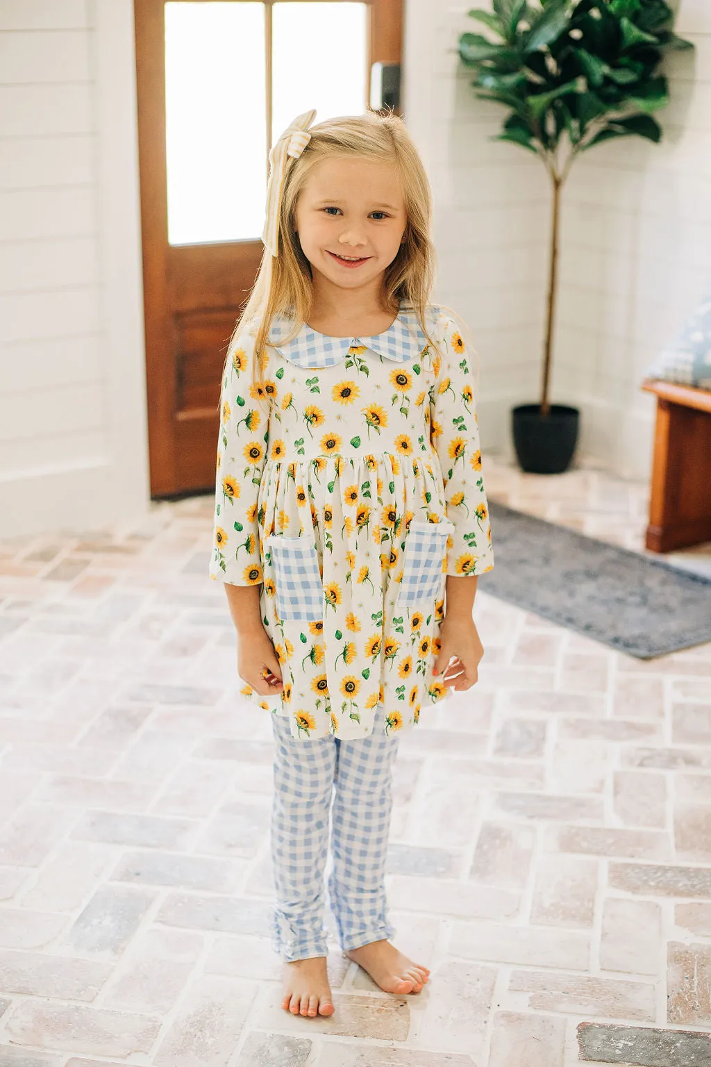 Blue Gingham Leggings