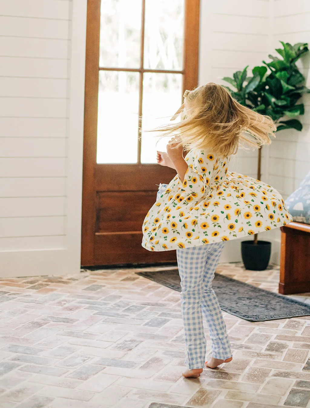 Blue Gingham Leggings