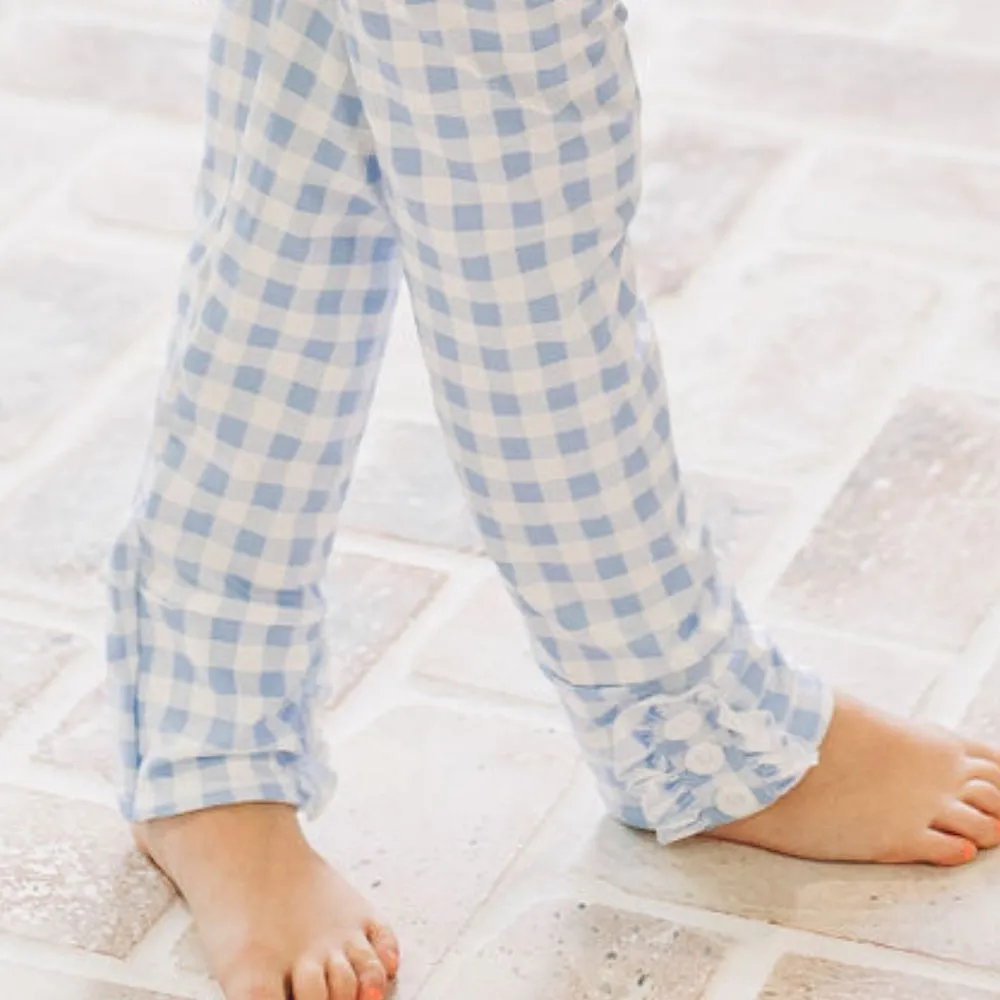 Blue Gingham Leggings