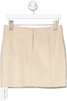 BOA Beige Tailored Seam Detail Mini Skirt UK XS