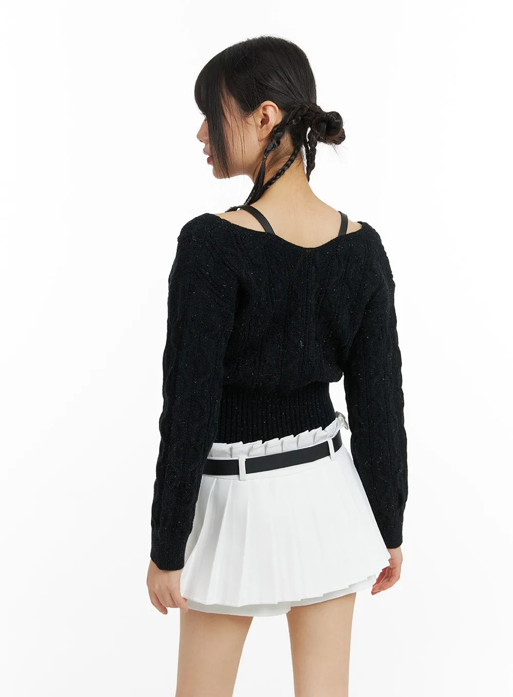 Cable Knit Buckle Sweater CF420