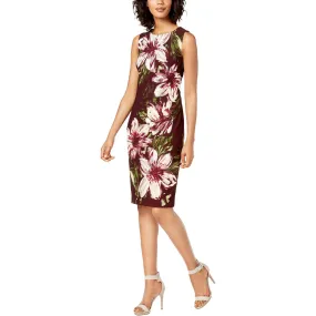 Calvin Klein Womens Floral Mini Sheath Dress