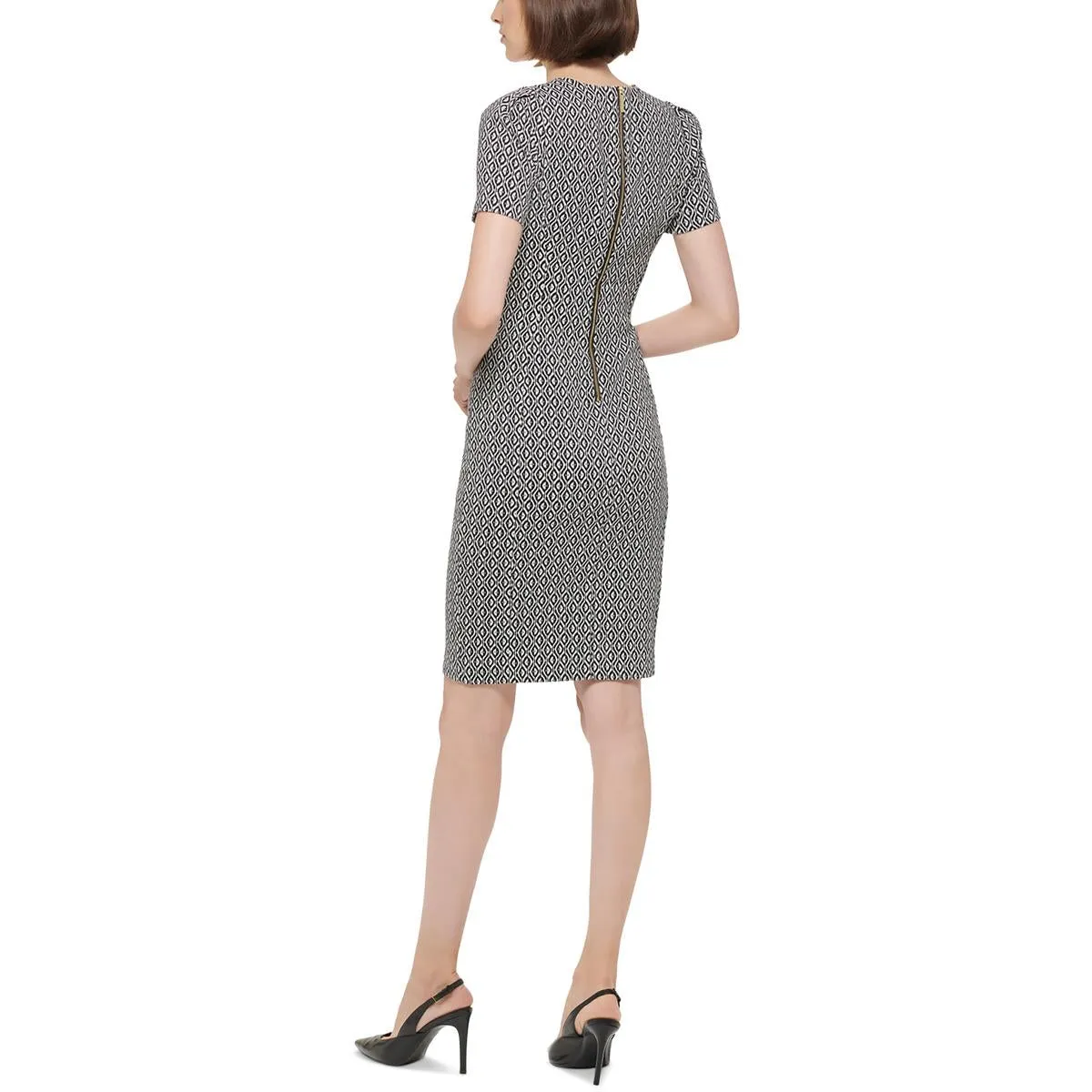 Calvin Klein Womens Pattern Short Sheath Dress