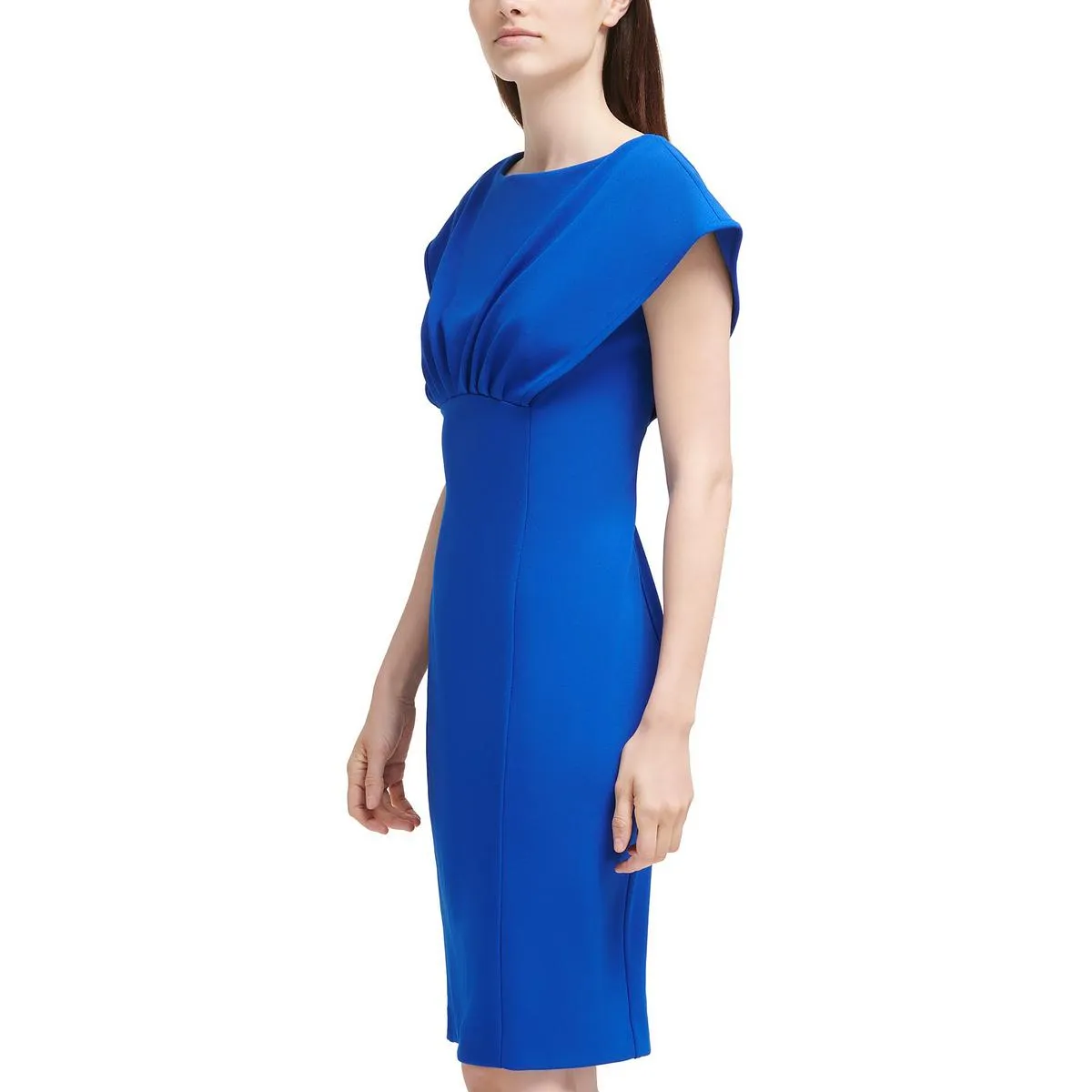 Calvin Klein Womens Pleated Midi Sheath Dress