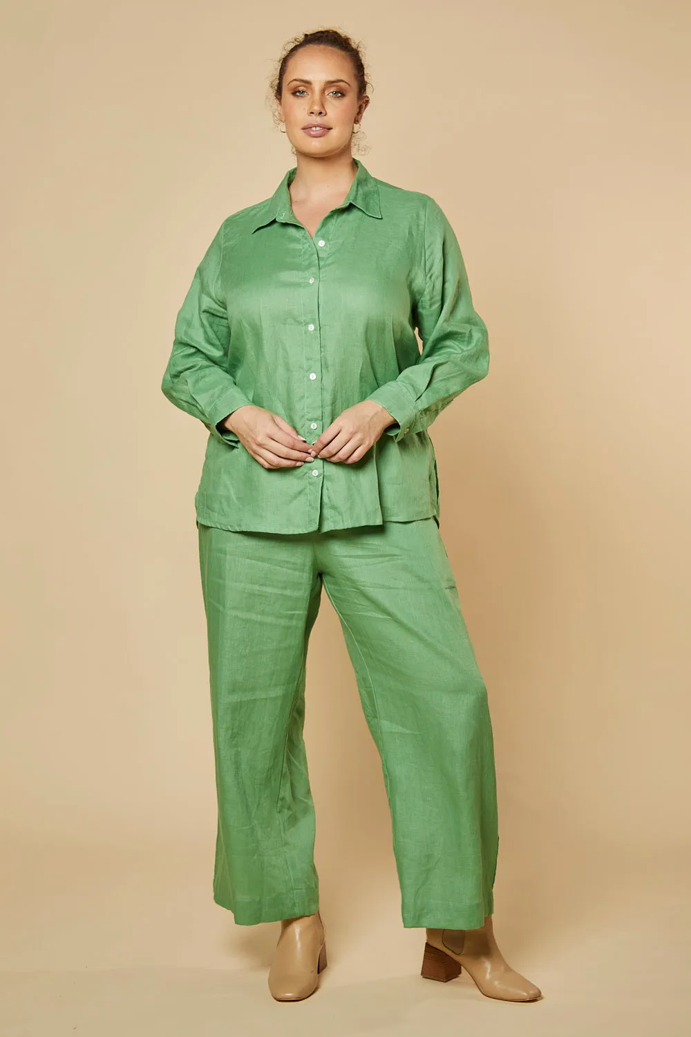 Camille Wide Leg Pant in Jadesheen