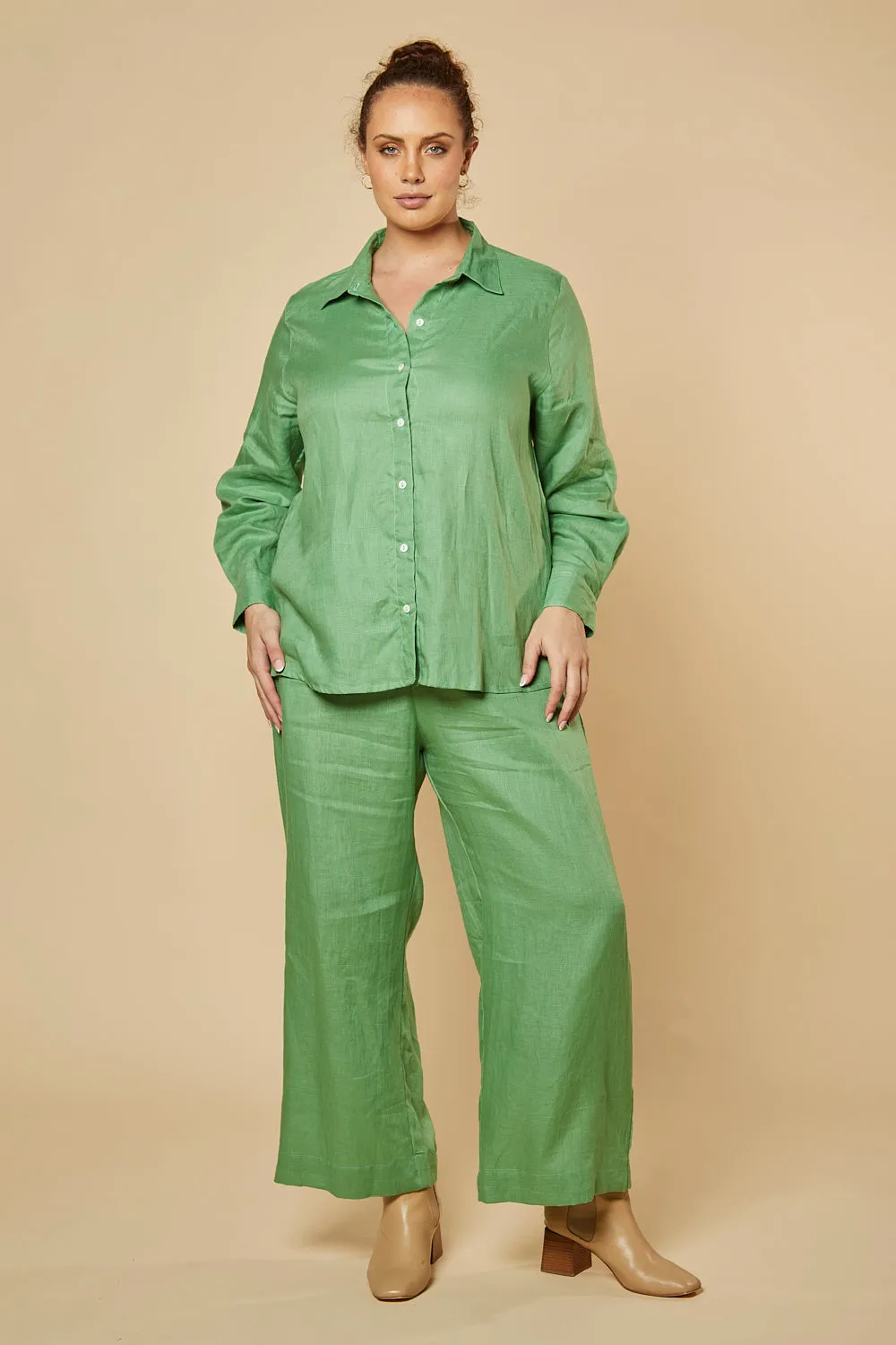 Camille Wide Leg Pant in Jadesheen