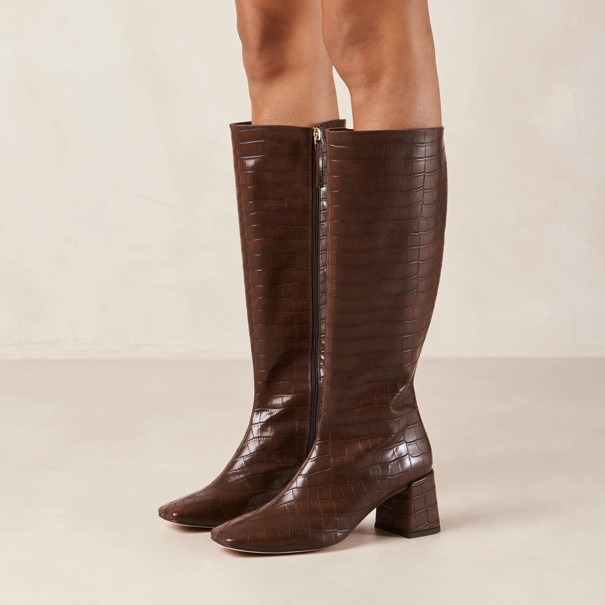 Chalk Alli Brown Vegan Leather Boots