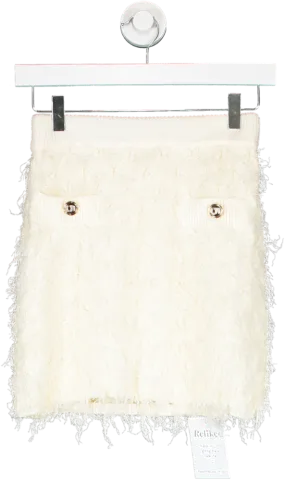 Cream Knitted Mini Skirt UK S