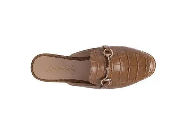 Croc Mules Faux Leather Metallic Buckle