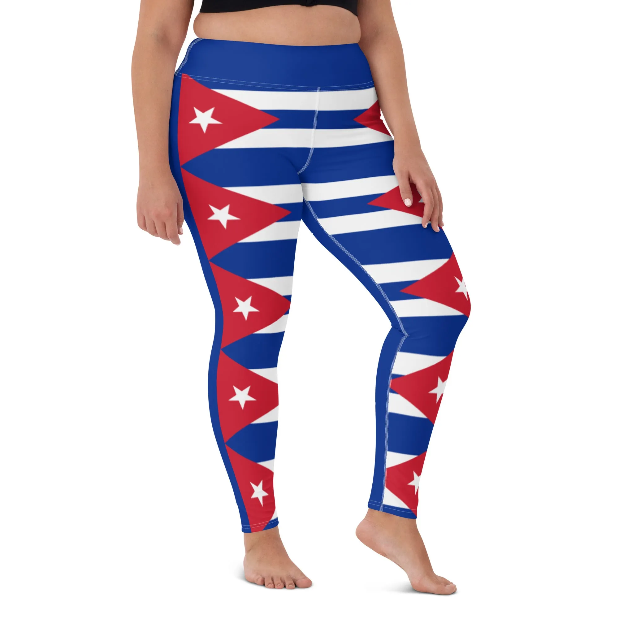 Cuba Flag Yoga Leggings / Workout Leggings / Yoga Leggings With Pocket