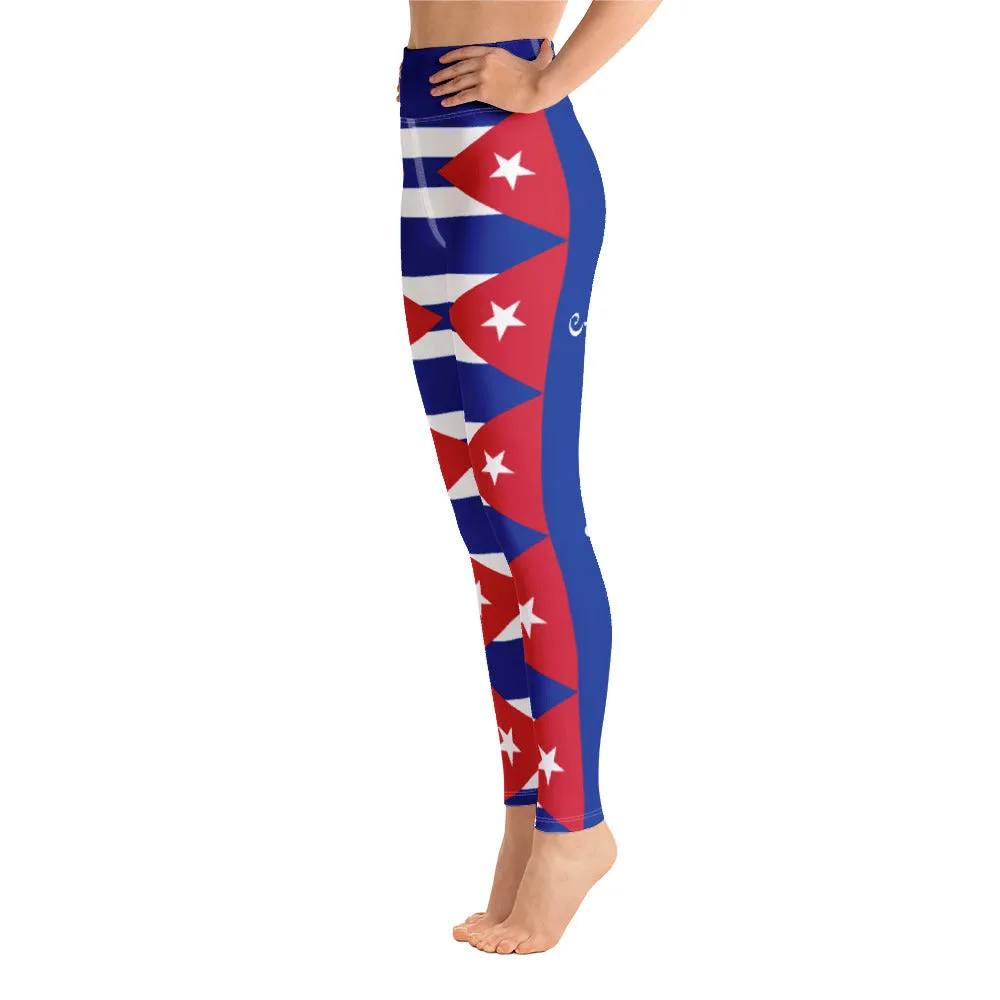 Cuba Flag Yoga Leggings / Workout Leggings / Yoga Leggings With Pocket