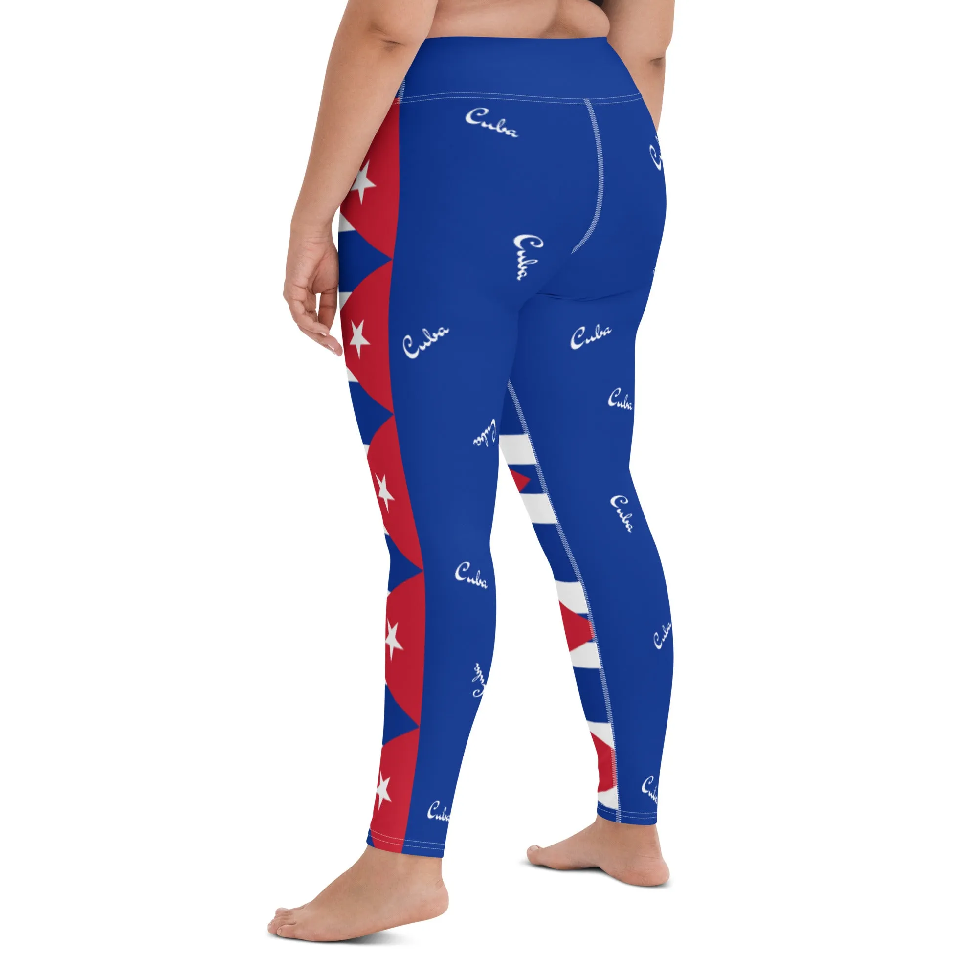 Cuba Flag Yoga Leggings / Workout Leggings / Yoga Leggings With Pocket