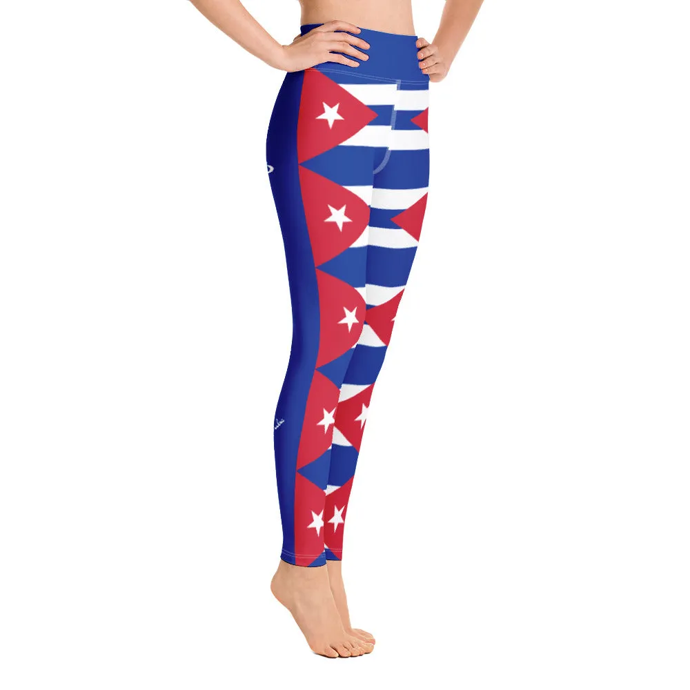 Cuba Flag Yoga Leggings / Workout Leggings / Yoga Leggings With Pocket