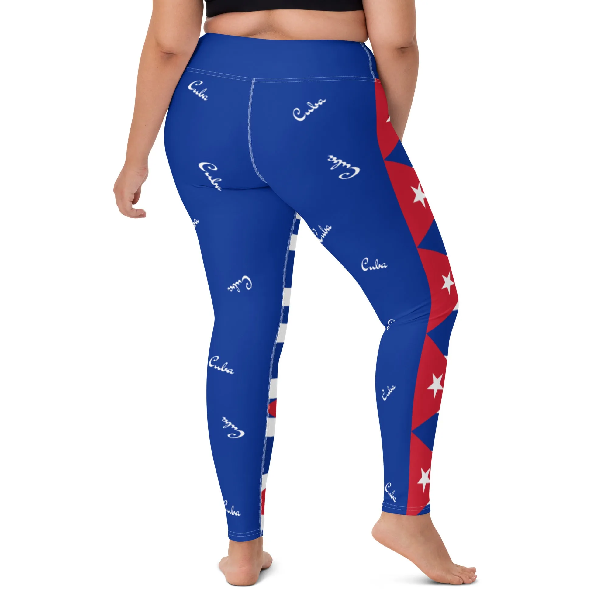 Cuba Flag Yoga Leggings / Workout Leggings / Yoga Leggings With Pocket