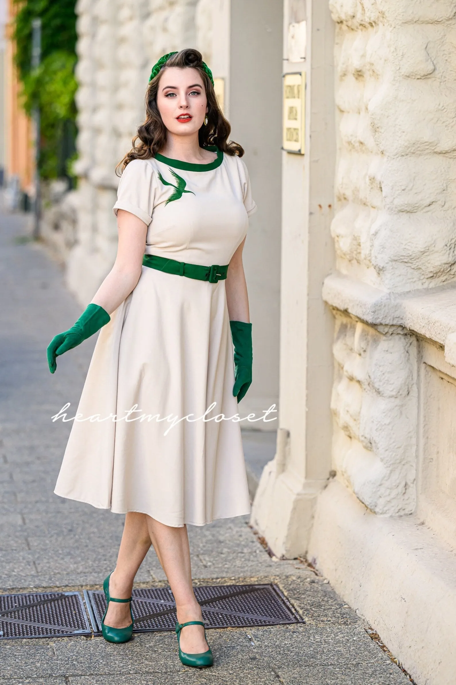 DIANA hand paint dress - swing or pencil dress