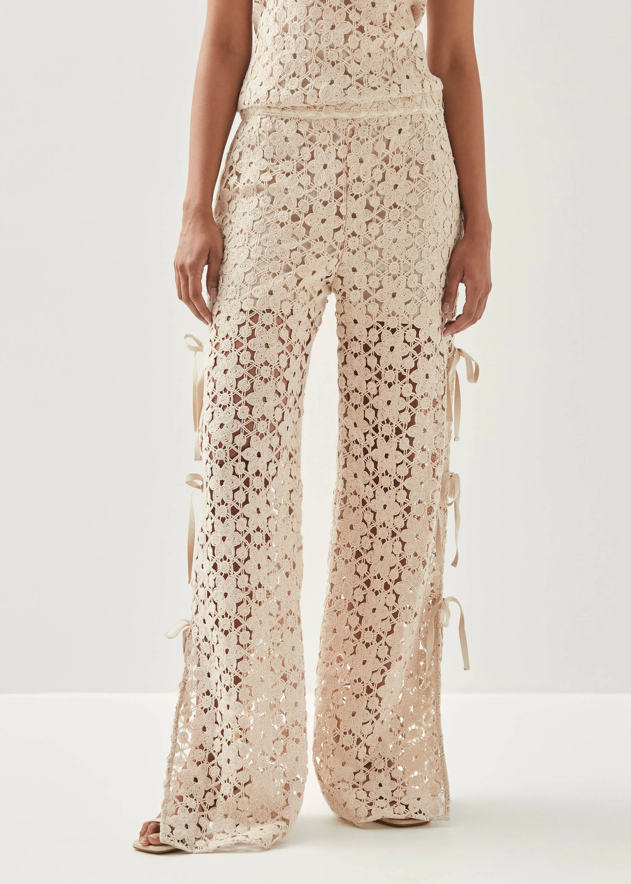 Dibun Lace Cream Trousers