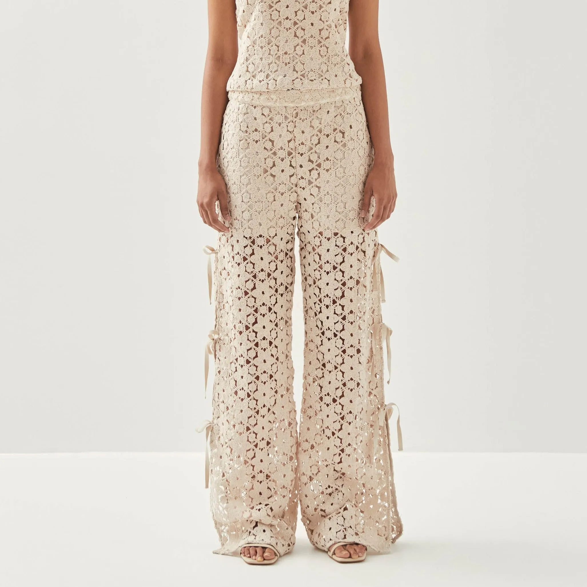 Dibun Lace Cream Trousers