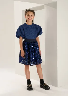 Ellie Navy Sequin Skirt