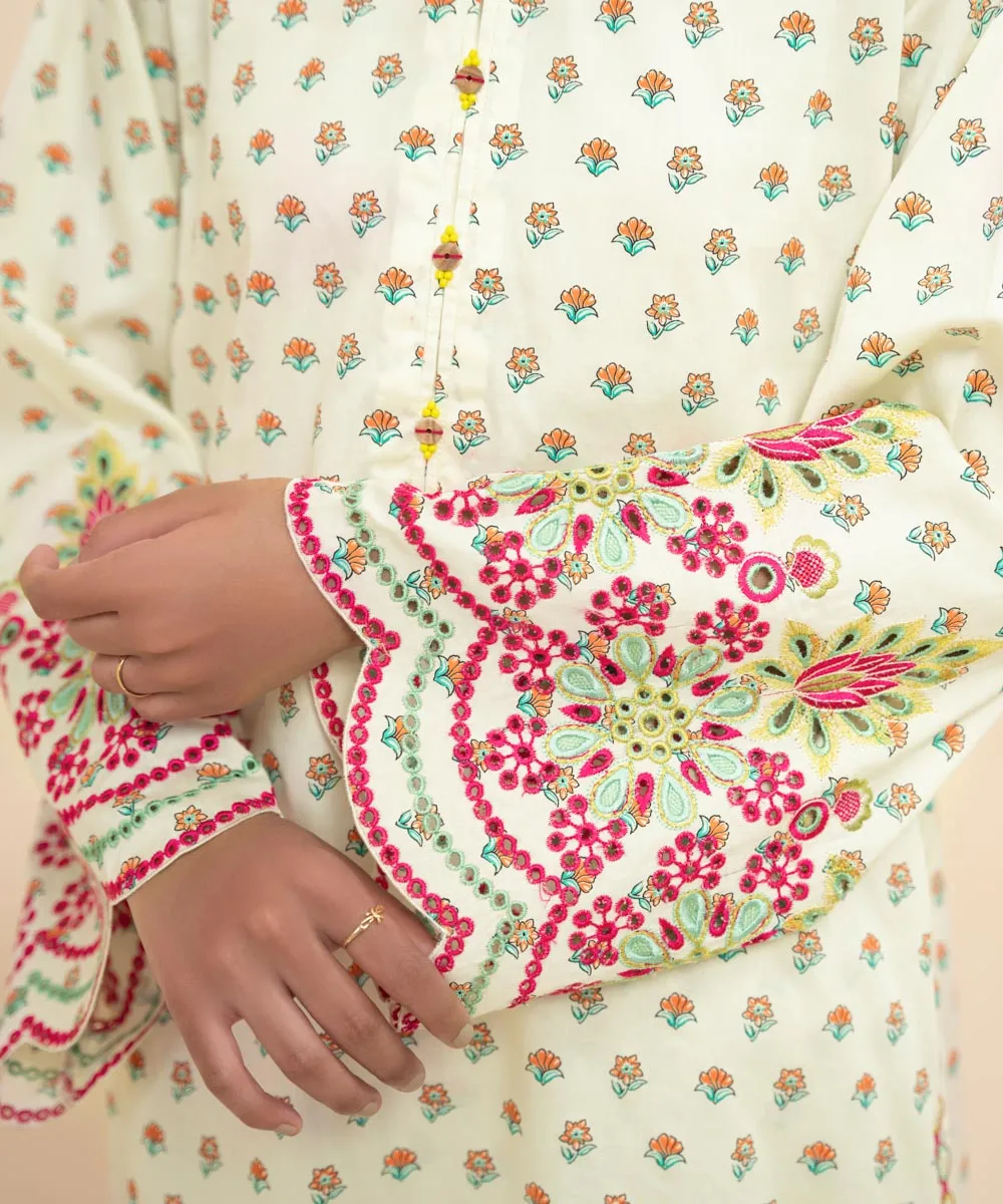 Embroidered Arabic Lawn Shirt