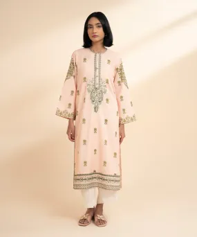 Elegant Embroidered Zari Lawn Shirt - Exquisite Design with Intricate Detailing