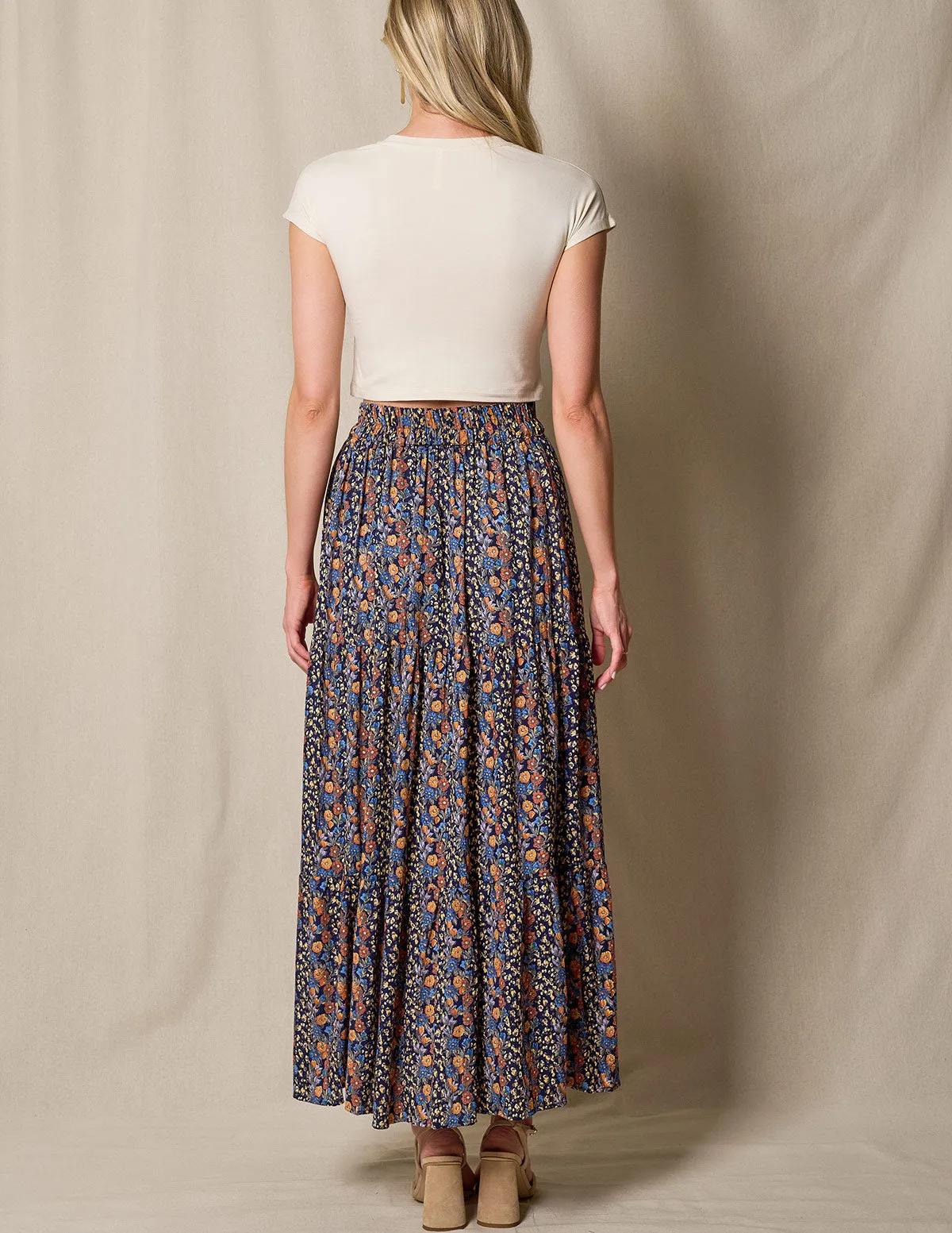 Eva Maxi Skirt - Blue Floral