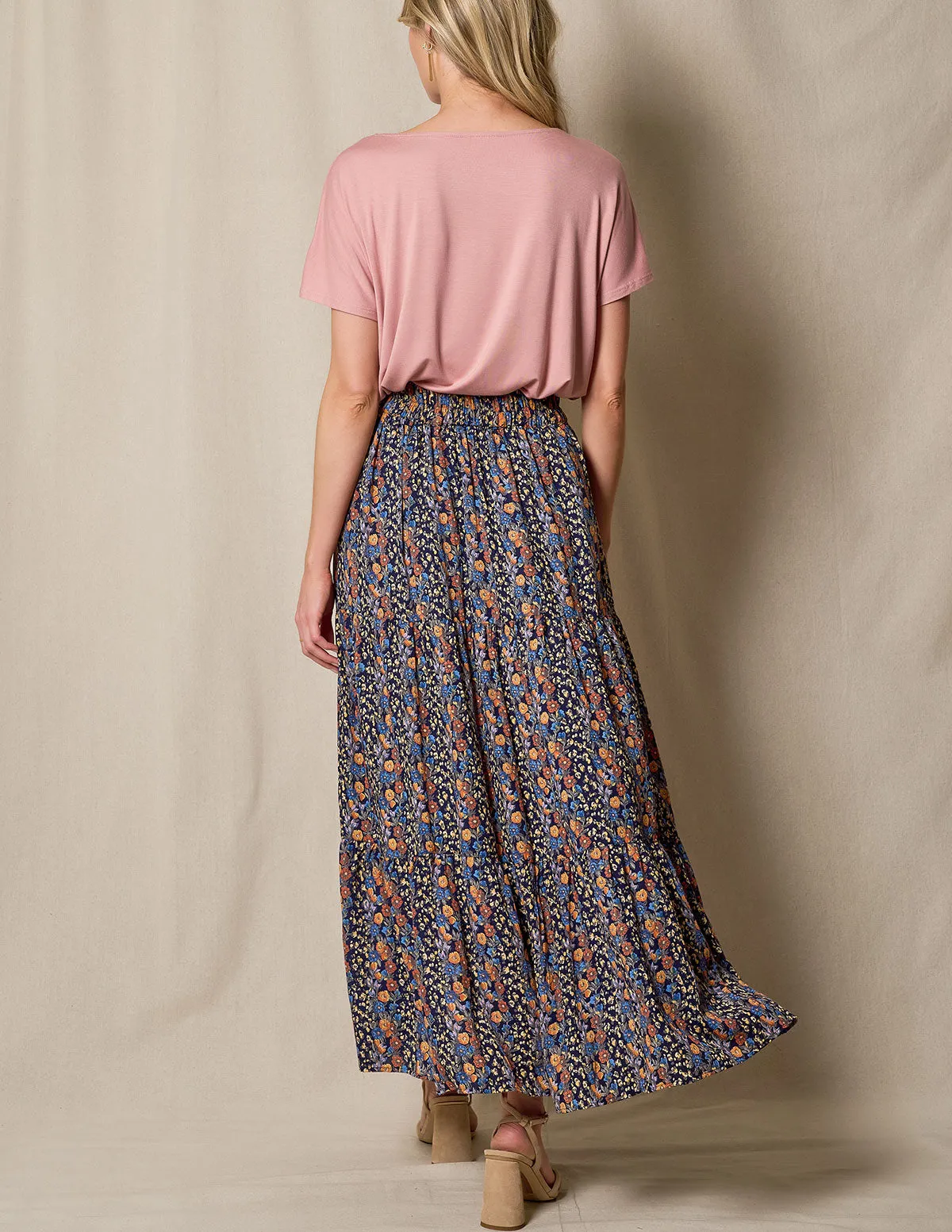 Eva Maxi Skirt - Blue Floral