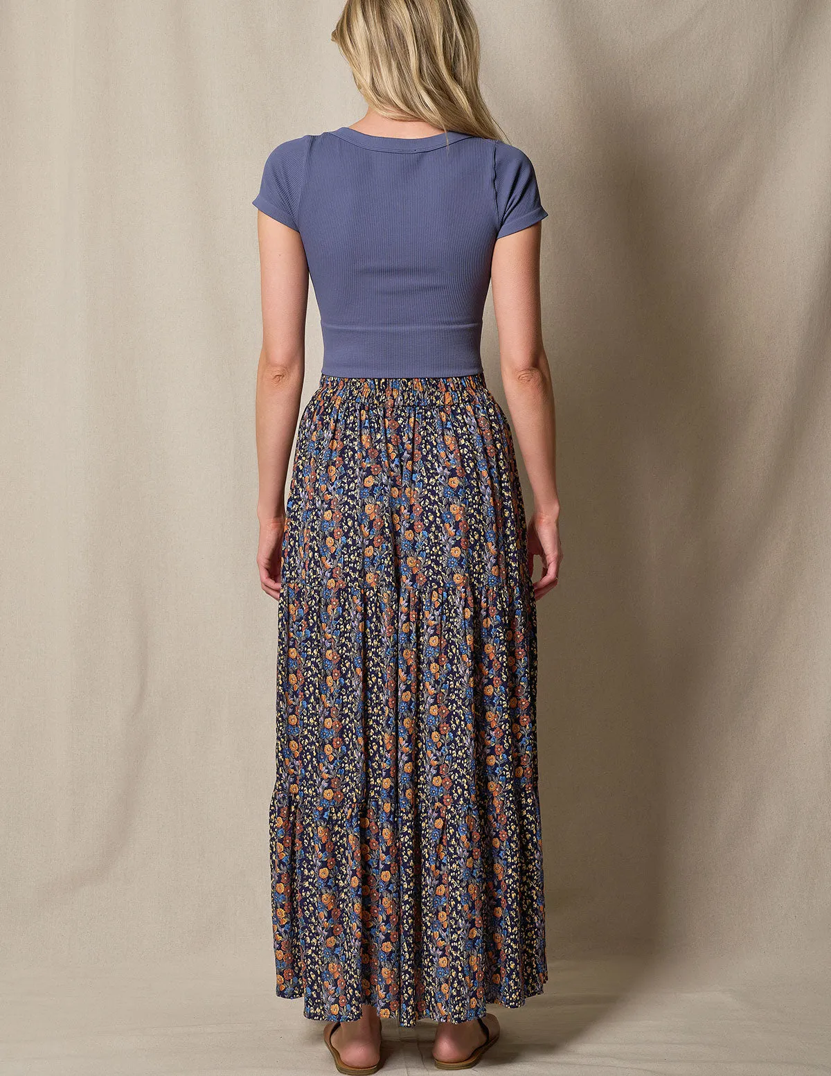 Eva Maxi Skirt - Blue Floral