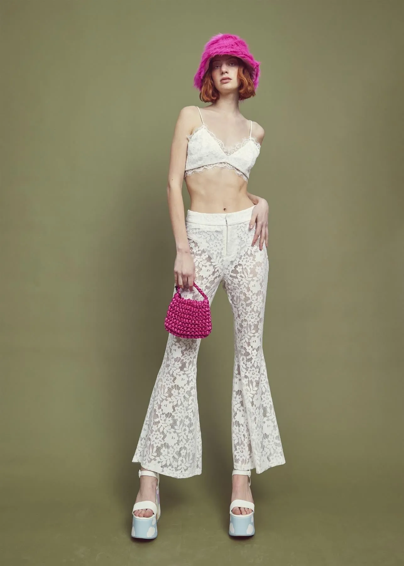 Flora Co-ord Flared Trousers -Ivory