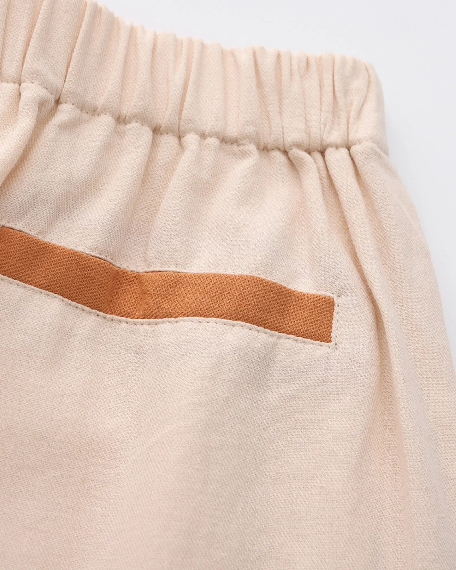 Folded Hem Pants - Cream