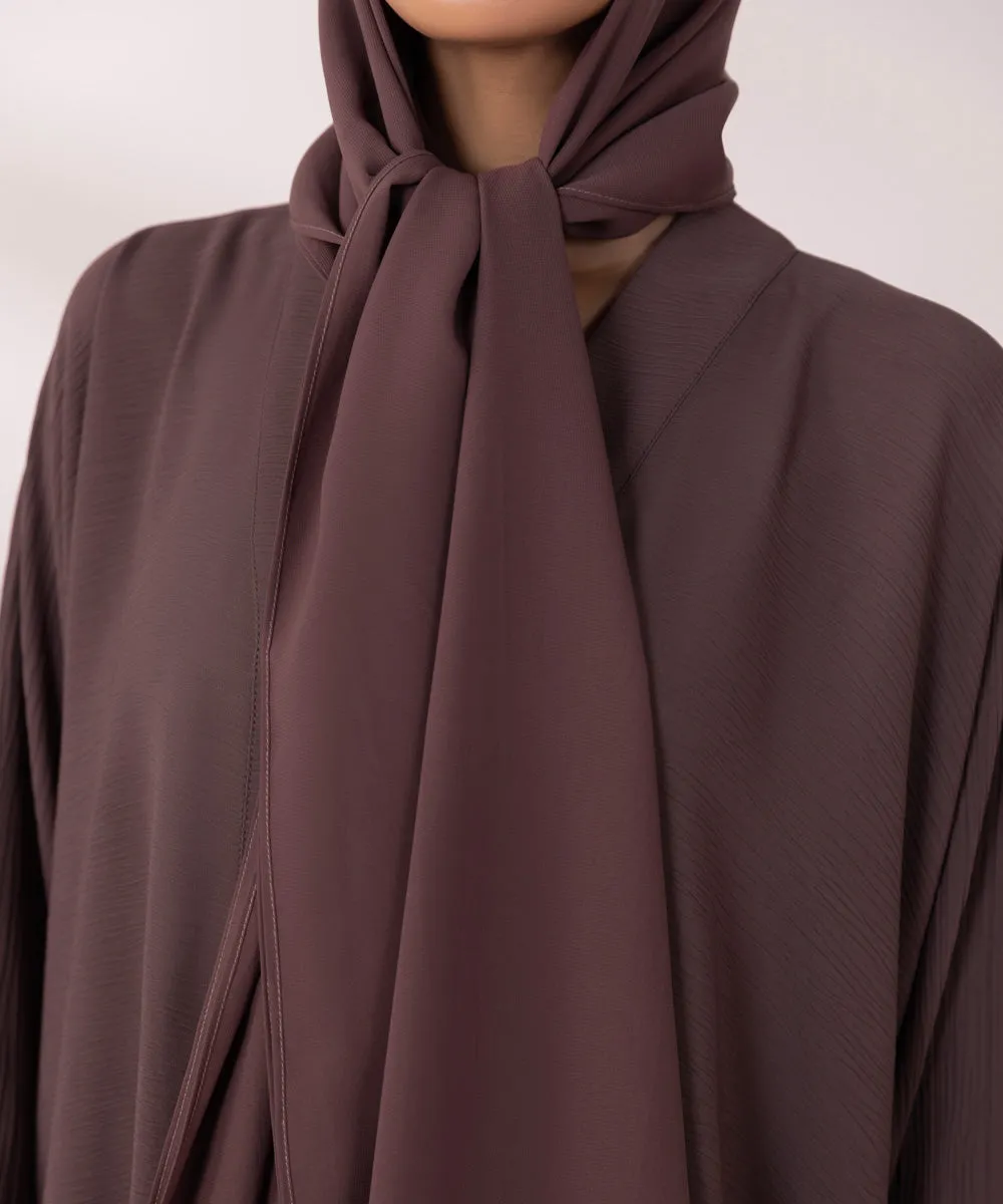 Front Open Crinkle Abaya Set