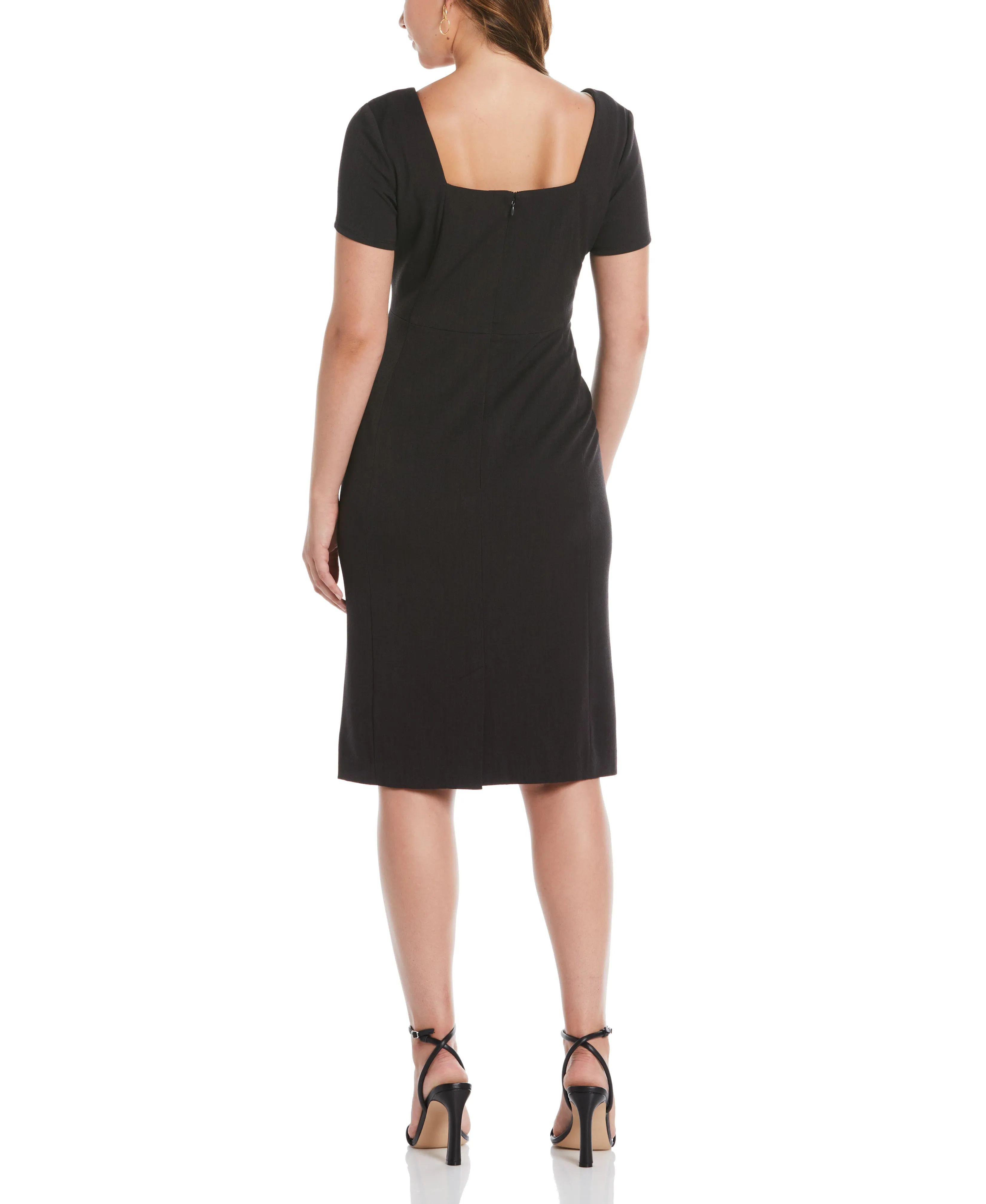 Gabardine Square Neck Dress