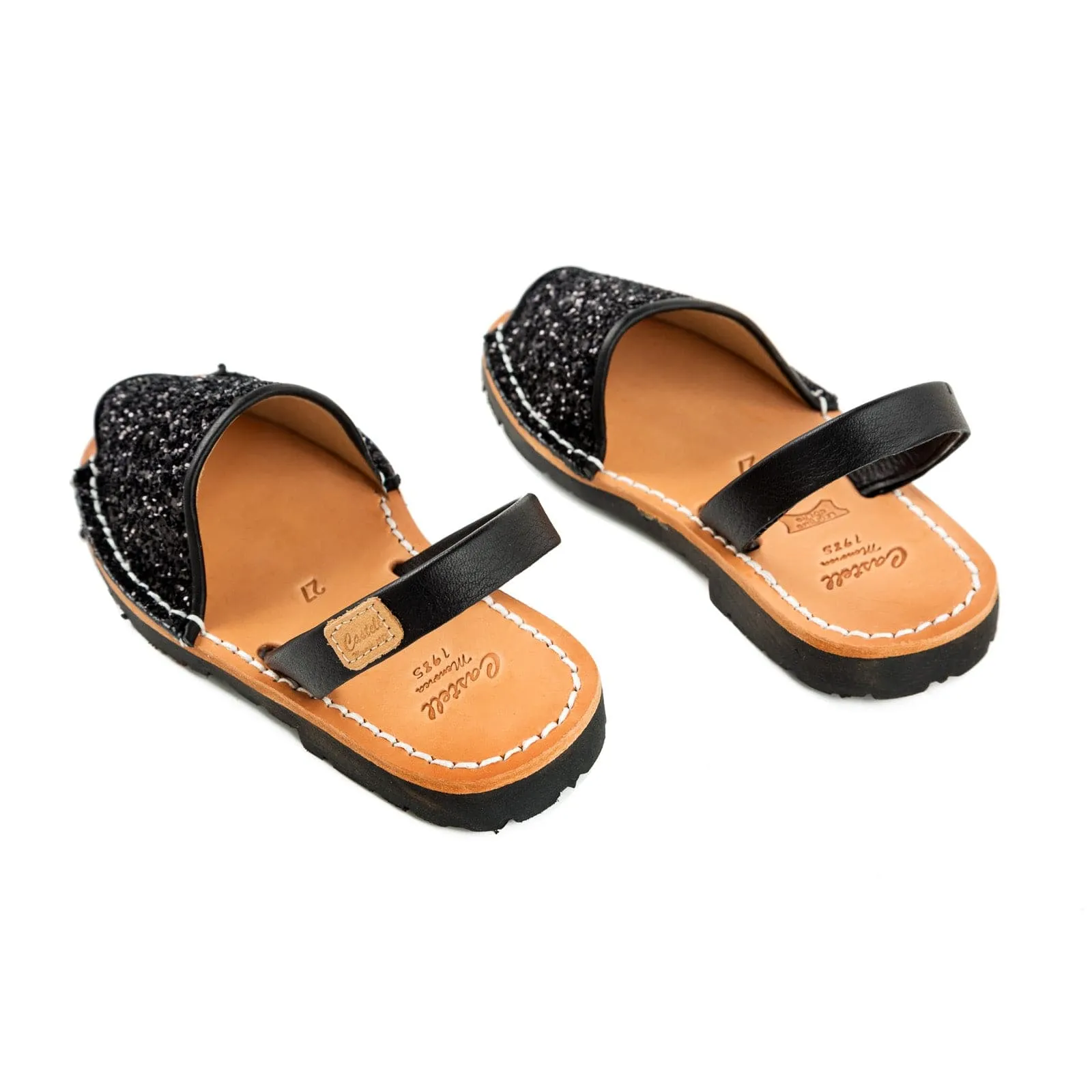 Glittery Leather Menorcan Sandal For Kids - Iker 1097R