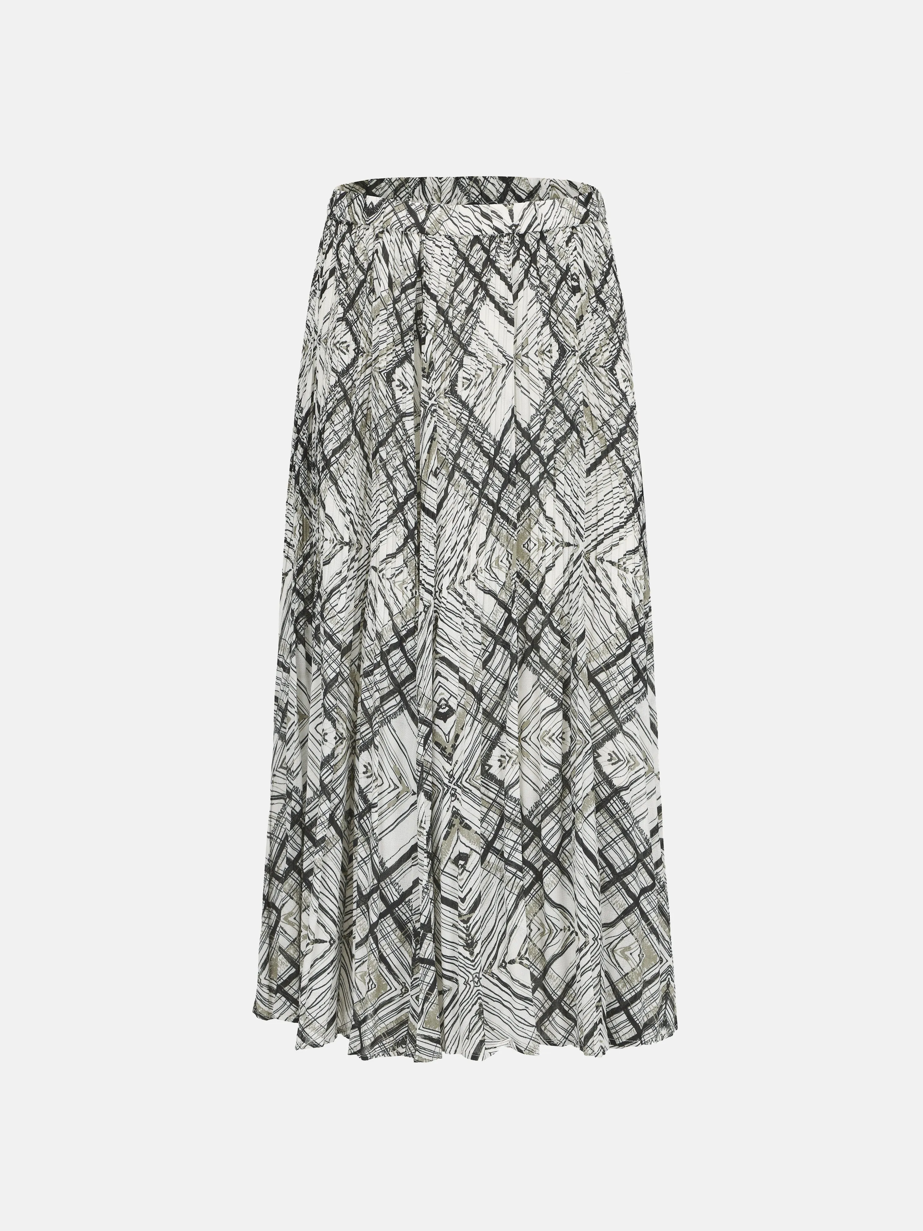 Handcrafted Checker Printed Flare Skirt