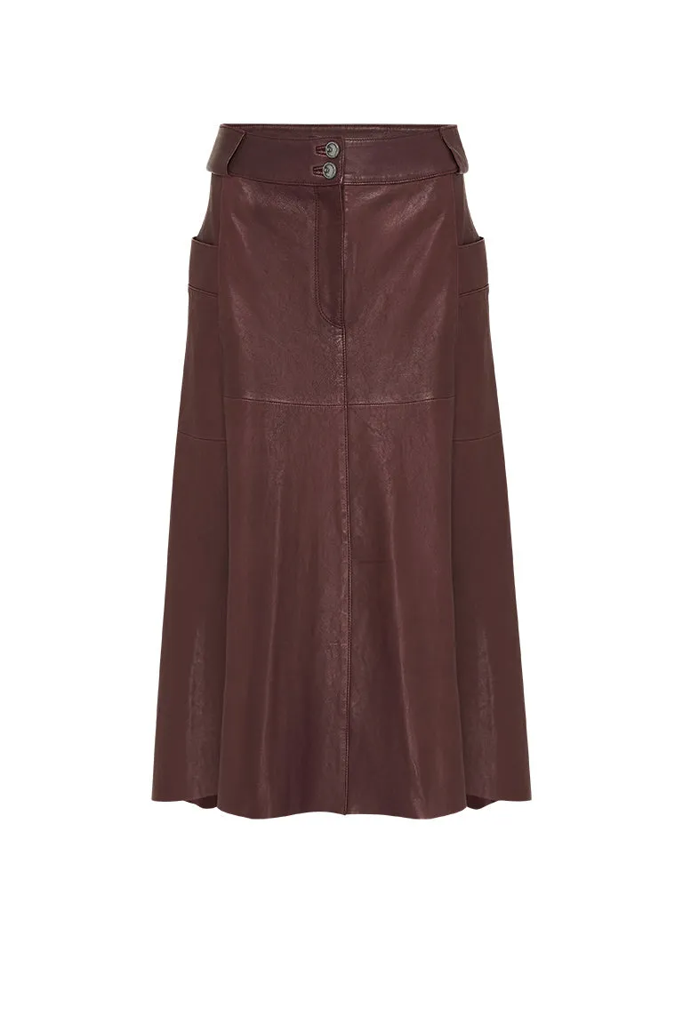 Hudson High-Rise Skirt Shiraz Leather